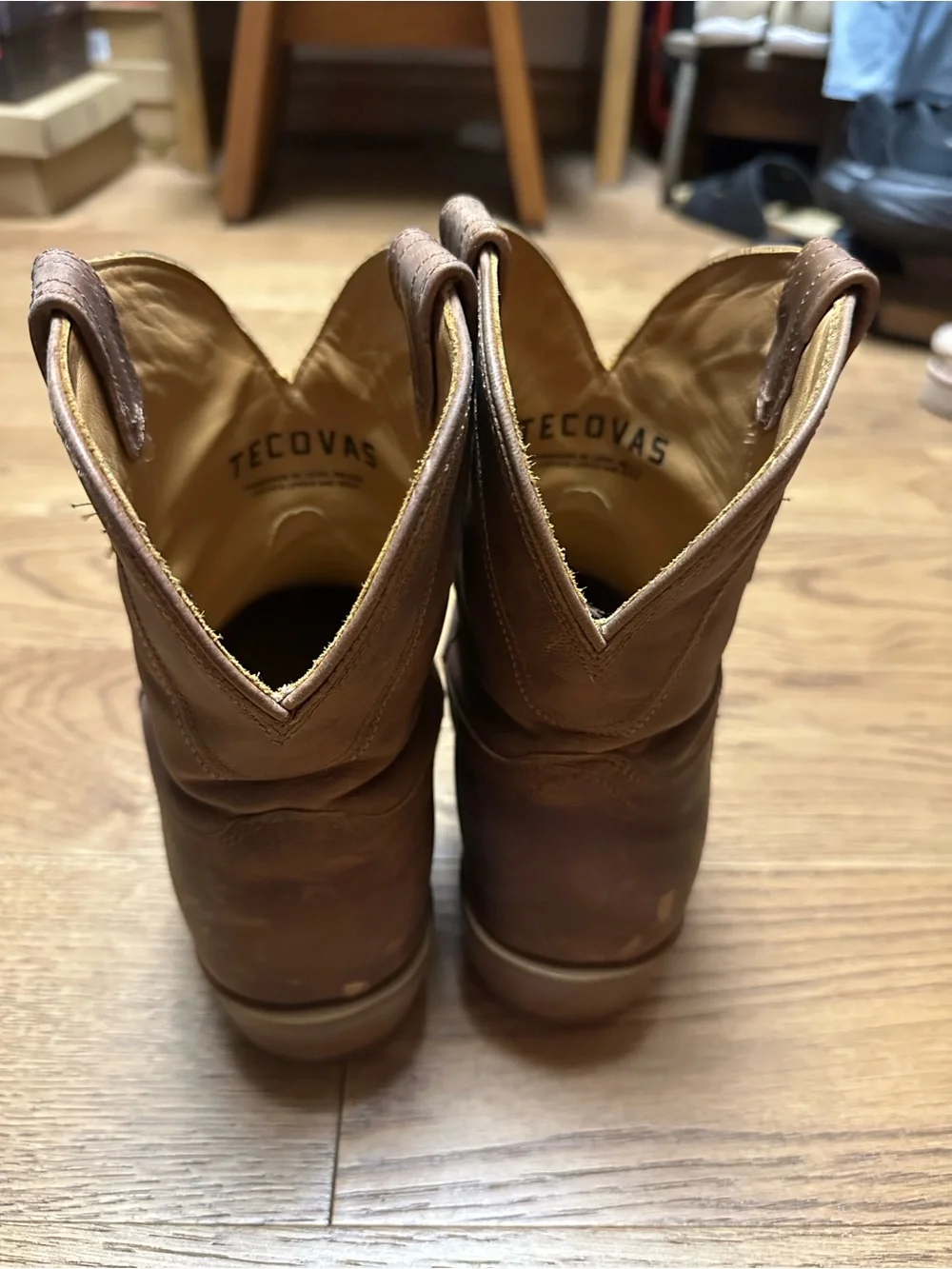 Tecovas Brown Leather Western Ankle Boots